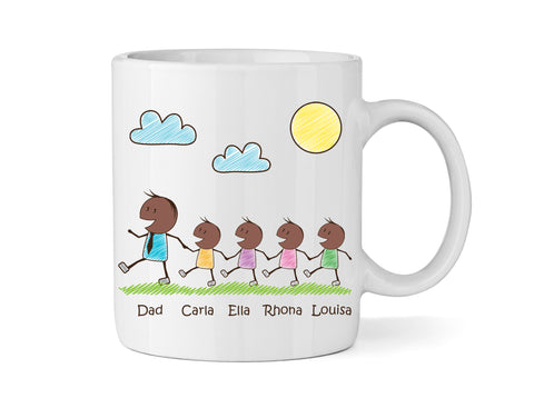 Dad Mug With Four Sons (Version Three) - Personalised Family Mug