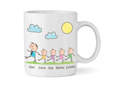 Dad Mug With Four Sons (Version One) - Personalised Family Mug