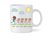Dad Mug With Four Daughters (Version Two) - Personalised Family Mug