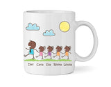 Dad Mug With Four Daughters (Version Three) - Personalised Family Mug