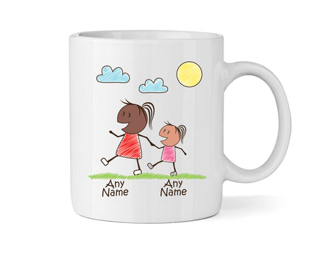 Personalised Mum Mug With One Daughter (Version Two) - Personalised Family Mug