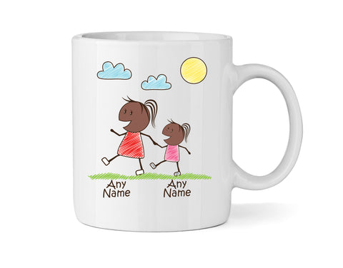 Personalised Mum Mug With One Daughter (Version Three) - Personalised Family Mug