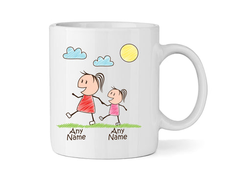 Personalised Mum Mug With One Daughter (Version One) - Personalised Family Mug