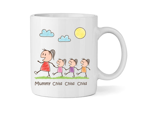 Personalised Mum Mug With Three Daughters (Version One) - Personalised Family Mug