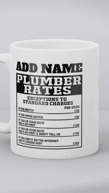Plumber Mug Personalised Gift - Plumber Rates