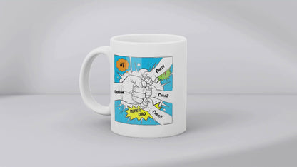 Personalised Dad Fist Bump Comic Style Mug for Dads