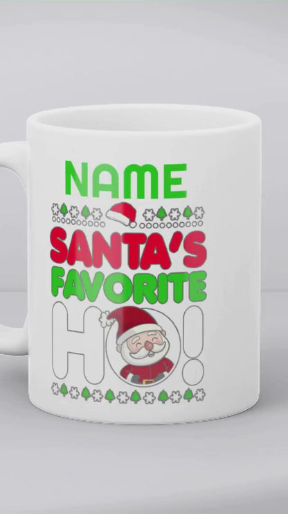 Christmas Secret Santa Gift - Santa's Favourite Ho! Personalised Mug