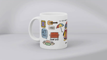 Friends Icons Mugs - Optional Black or Purple Handle, Coaster and Card