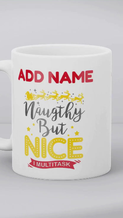 Christmas Secret Santa Gift - Naughty But Nice - Personalised Mug