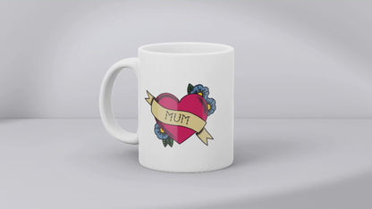 Personalised - Mug - Mum or Any Name Tattoo Mug Sets - Traditional Sailor Style Tattoo Design - Gift for Mum