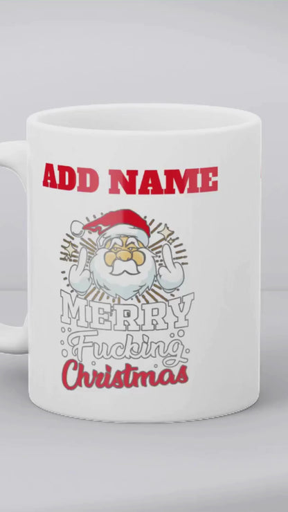 Christmas Secret Santa Gift - Merry Fucking Christmas - Personalised Mug