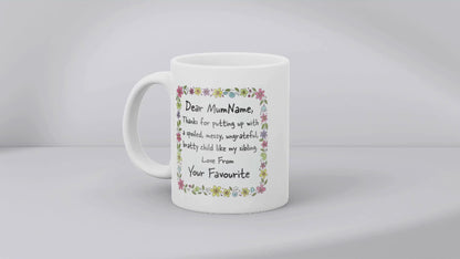 Personalised Dear Mum Gift from Your Favourite Child
