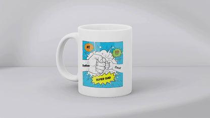 Personalised Dad Fist Bump Comic Style Mug for Dads