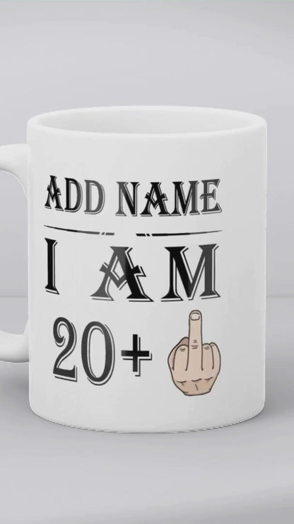 Personalised Any Age +1 Years Middle Finger – Funny Rude Gift