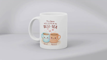 Personalised Best-Tea Gift for Mum – Cute Tea Cup Illustration