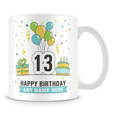 13th Birthday Balloons Mug