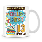 13th World's Best Birthday Personalised Mug