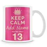 13th Birthday Keep Calm Design Personalised Mug