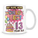 13th World's Best Birthday Personalised Mug