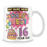 16th World's Best Birthday Personalised Mug