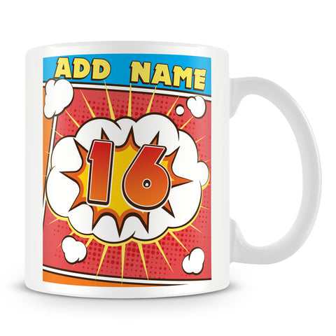 16th Birthday Comic Design Birthday Personalised Mug