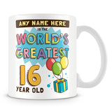 16th World's Greatest Birthday Personalised Mug