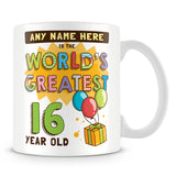 16th World's Greatest Birthday Personalised Mug