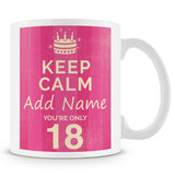 18th Birthday Keep Calm Design Personalised Mug