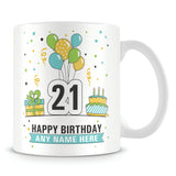 21st Birthday Balloons Mug