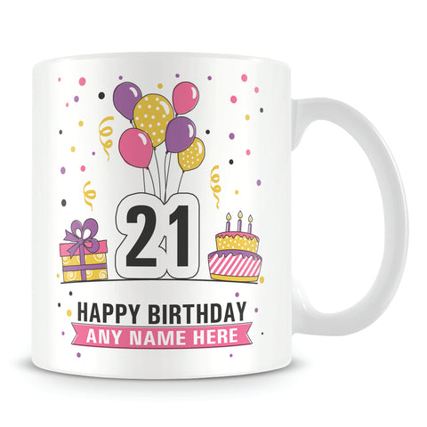 21st Birthday Balloons Mug