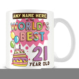 21st World's Best Birthday Personalised Mug