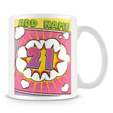 21st Birthday Comic Design Birthday Personalised Mug