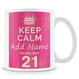 21st Birthday Keep Calm Design Personalised Mug