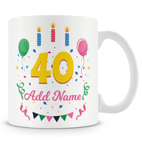 40th Birthday Mug - Birthday Party Personalised Mug