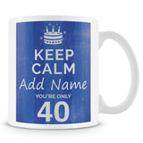 40th Birthday Keep Calm Design Personalised Mug