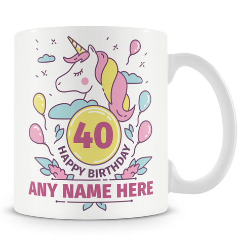 40th Birthday Unicorn Mug