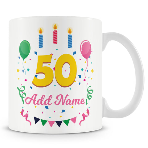 50th Birthday Mug - Birthday Party Personalised Mug