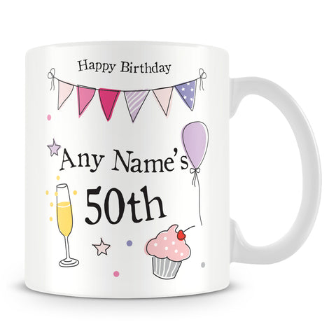 50th Birthday Party Personalised Mug