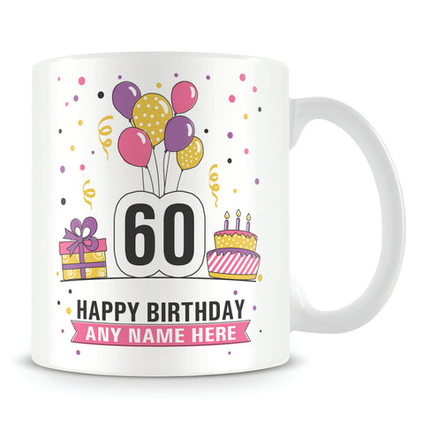 60th Birthday Balloons Mug