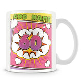 60th Birthday Comic Design Birthday Personalised Mug