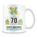 70th Birthday Balloons Mug