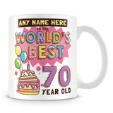 70th World's Best Birthday Personalised Mug