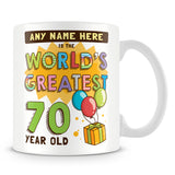70th World's Greatest Birthday Personalised Mug