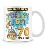 70th World's Best Birthday Personalised Mug