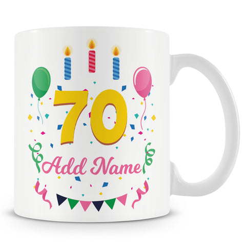 70th Birthday Mug - Birthday Party Personalised Mug