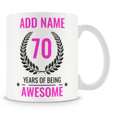 70th Birthday Awesome Design Mug