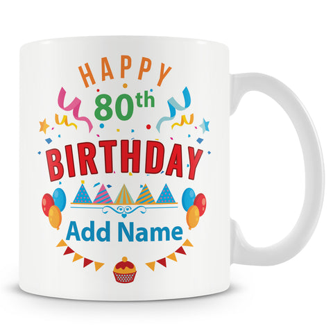 80th Birthday Mug - Birthday Party Design