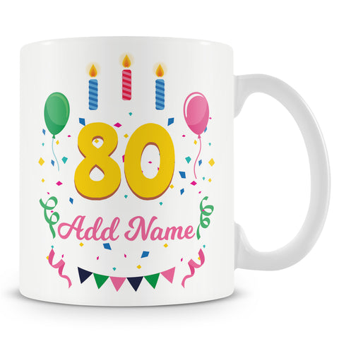 80th Birthday Mug - Birthday Party Personalised Mug