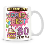 80th World's Best Birthday Personalised Mug