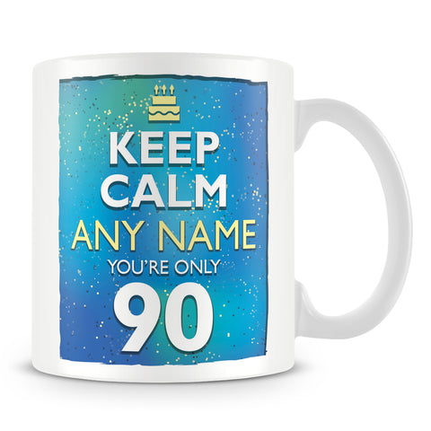 90th Birthday Keep Calm Mug